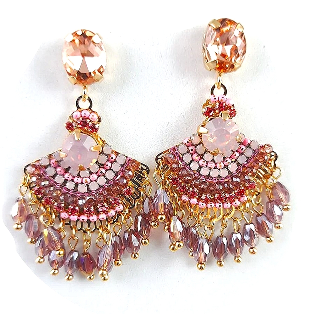 NWOT  Pink and Gold Boho Earrings